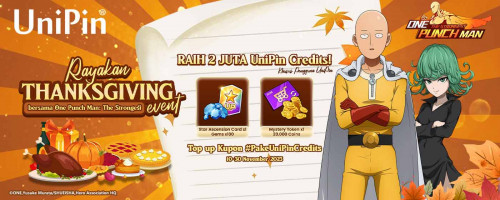 Rayakan Thanksgiving Event bersama One Punch Man: The Strongest